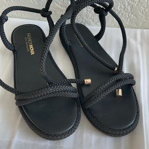 Black Tie Up Sandals